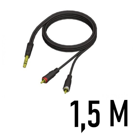 Location "Câble Double RCA vers Jack Stereo 6.35 - 1.5 Mètres"